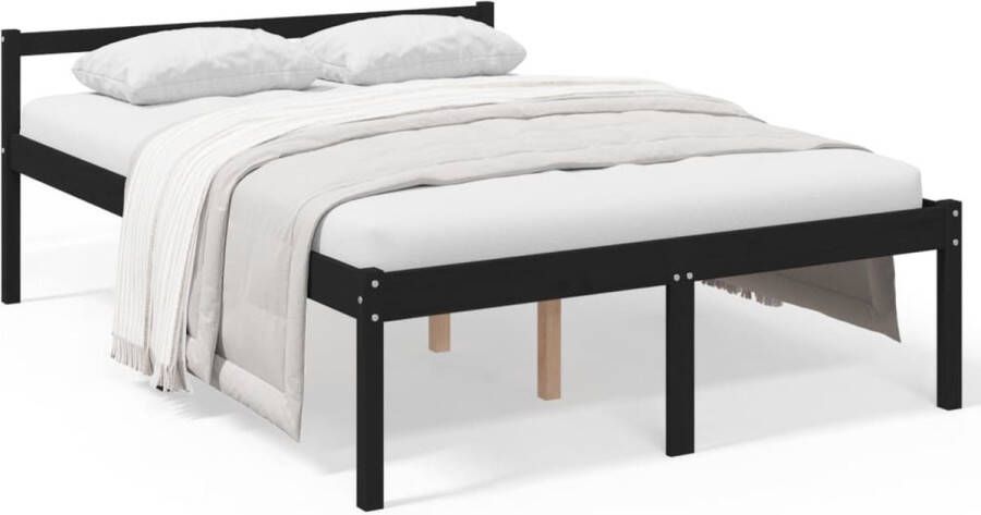 VidaXL -Seniorenbed-massief-grenenhout-zwart-120x190-cm-Small-Double - Foto 3