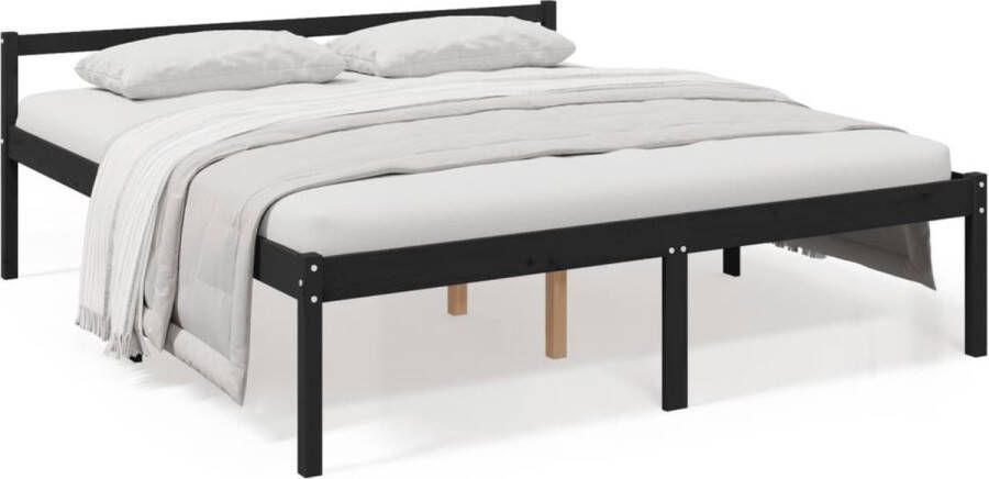 VidaXL -Bedframe-massief-grenenhout-zwart-180x200-cm-6FT-super-king - Foto 3