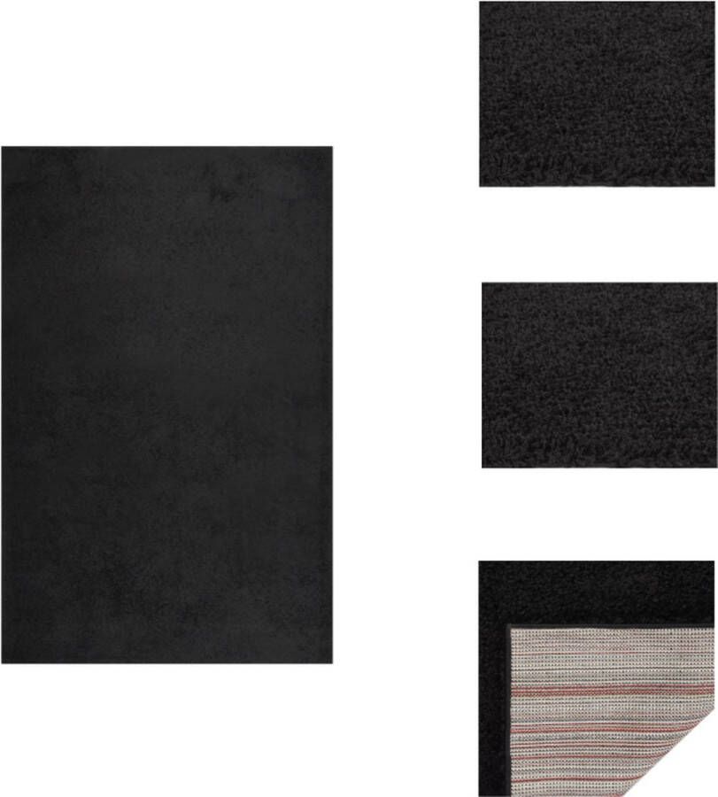 VidaXL Shaggy vloerkleed 200 x 290 cm zwart 100% PP 30 mm poolhoogte Vloerkleed