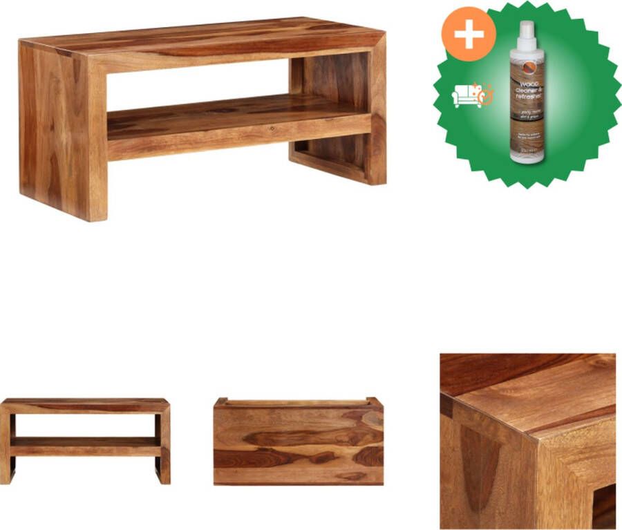 VidaXL Sheesham Bijzettafel 90x42x42 cm Massief hout Kast Inclusief Houtreiniger en verfrisser