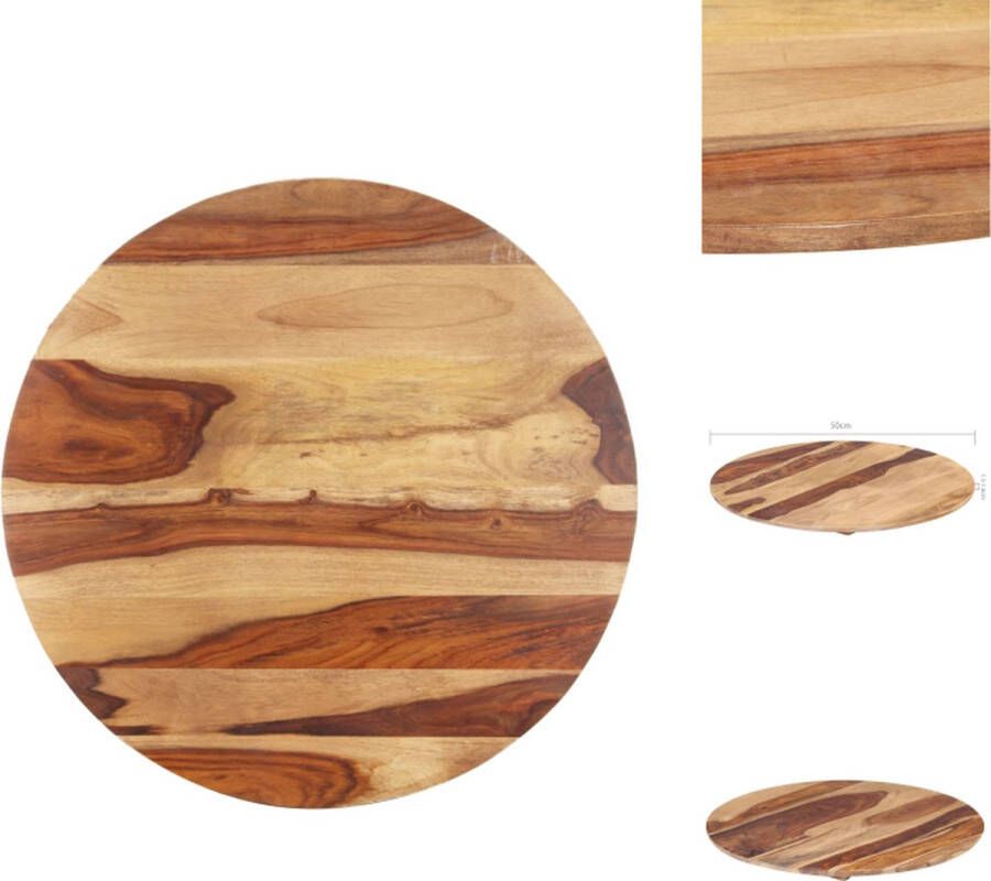 VidaXL Tafelblad Tafelbladen Vervangend Tafelblad Meubelpaneel Tafelblad rond 15-16 mm 50 cm massief acaciahout