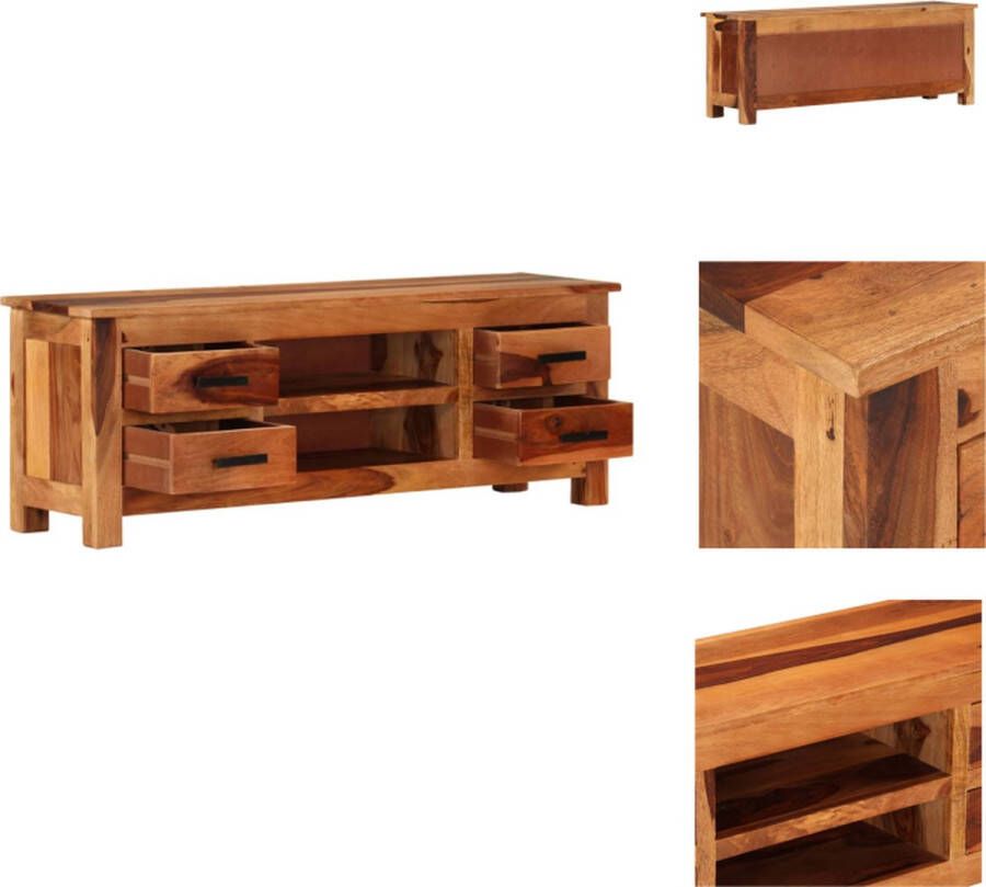 VidaXL Tv-meubel Tv-meubels Tv-kast Tv-kasten Tv-meubel 110x30x40 cm massief sheeshamhout