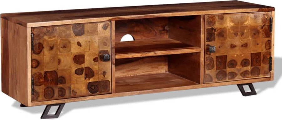 VidaXL Tv-meubel Tv-meubels Tv-meubelen Tv-meubilair Tv-meubel 120x30x40 cm massief sheeshamhout - Foto 3