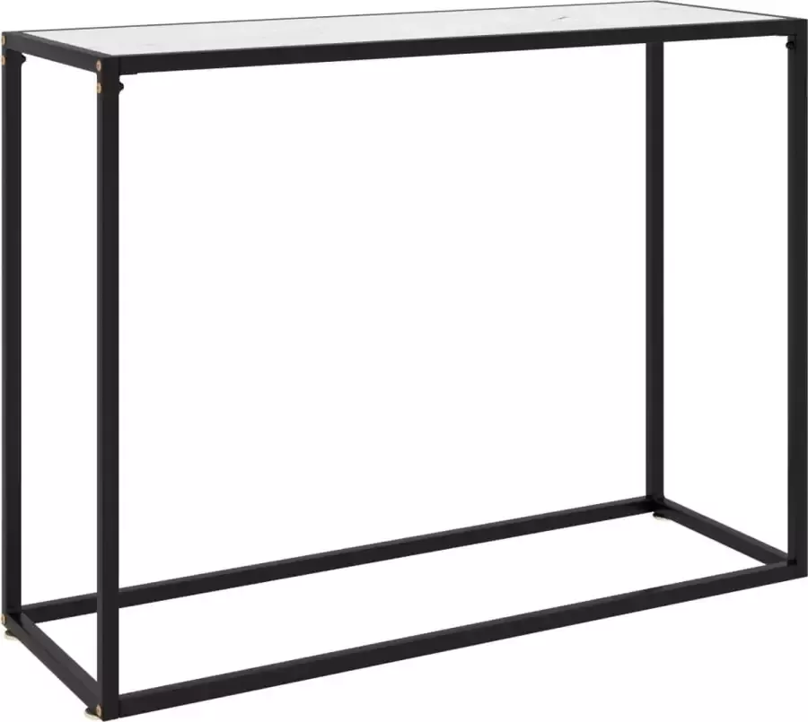 VidaXL Sidetable 100x35x75 cm gehard glas wit