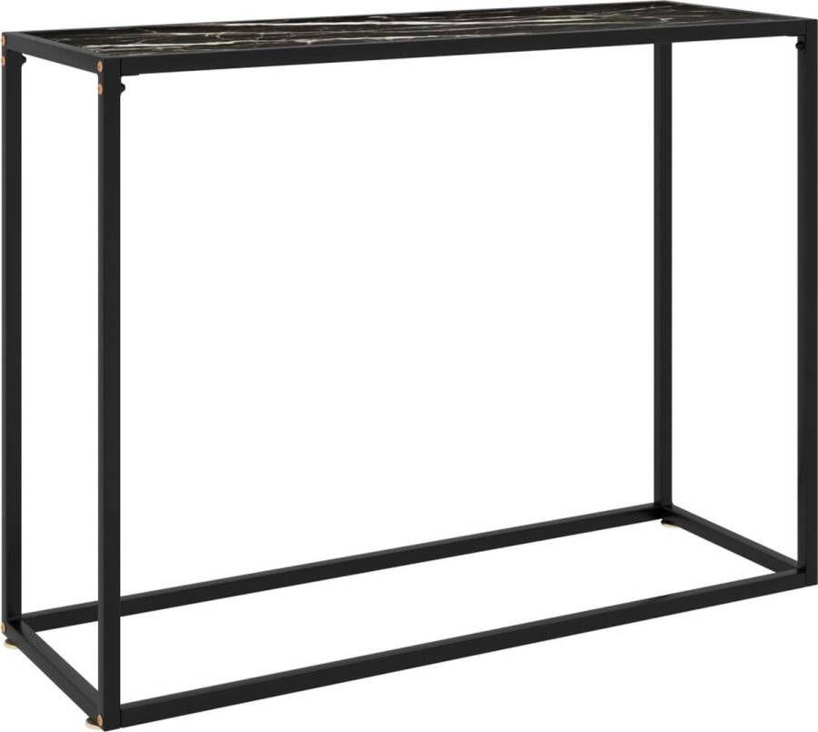 VidaXL Sidetable 100x35x75 cm gehard glas zwart