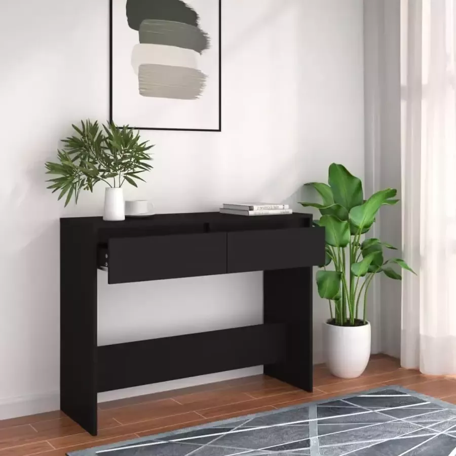 VidaXL Sidetable 100x35x76 5 cm spaanplaat zwart