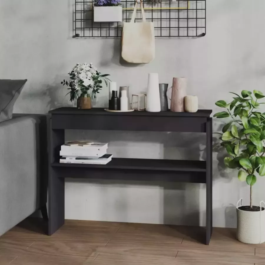 VidaXL Sidetable 102x30x80 cm spaanplaat grijs