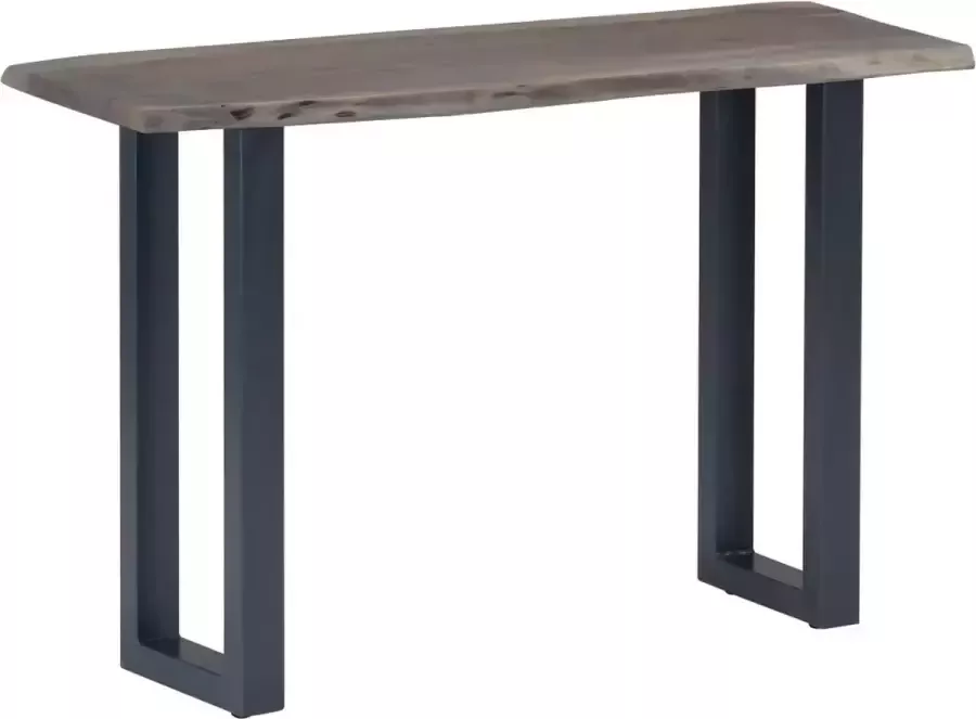 VidaXL Sidetable 115x35x76 cm grijs massief acaciahout en ijzer