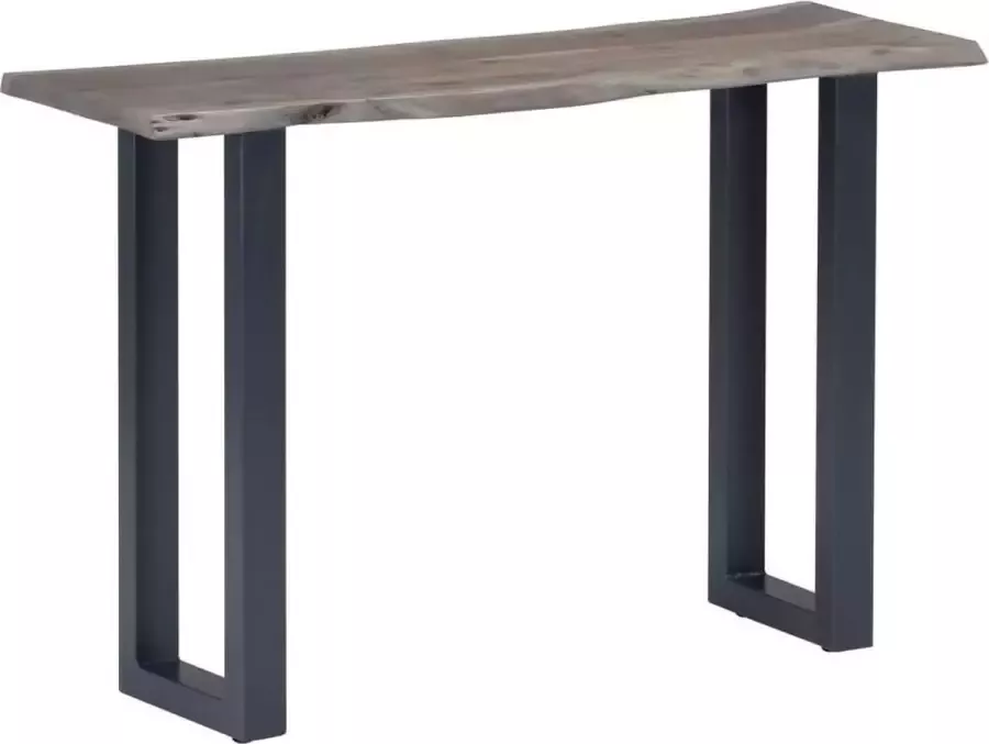 VidaXL Sidetable 115x35x76 cm grijs massief araciahout en ijzer