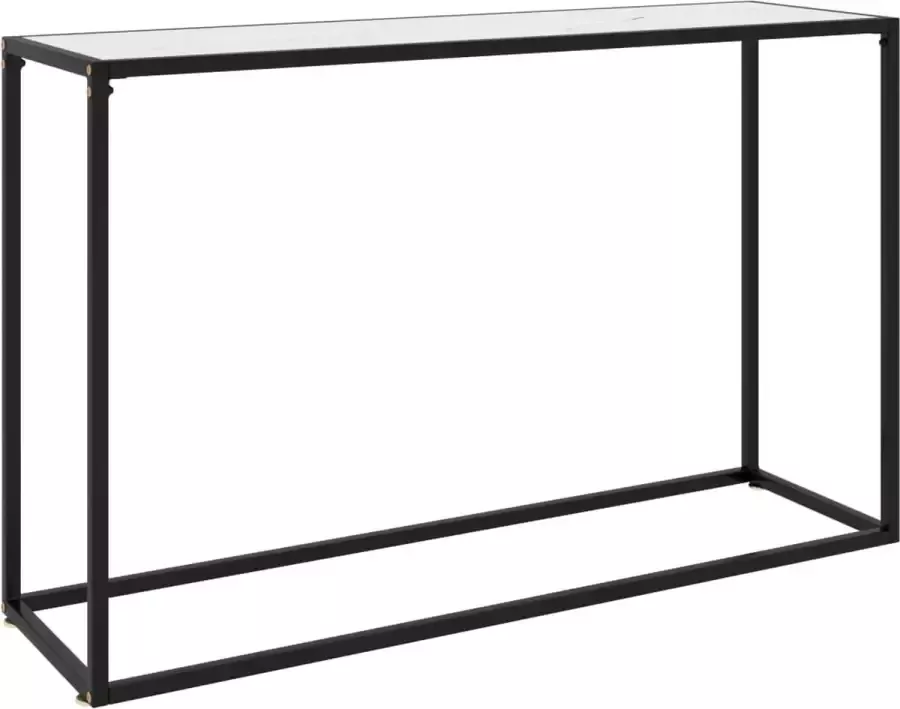 VidaXL Sidetable 120x35x75 cm gehard glas wit