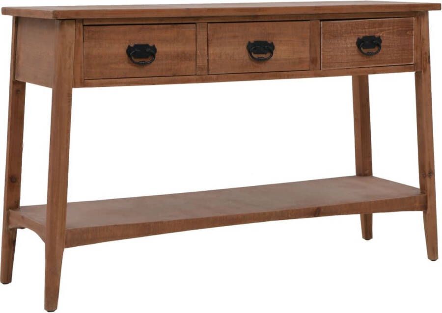 VidaXL Sidetable 126x40x77 5 cm massief dennenhout bruin