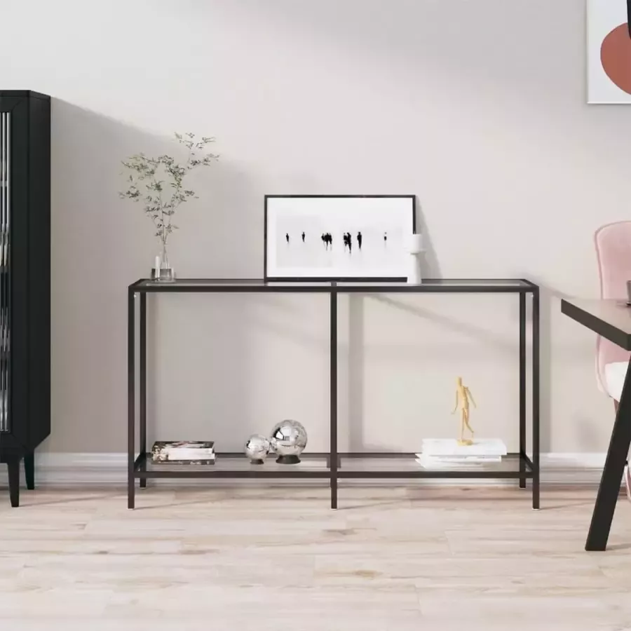 VidaXL Sidetable 140x35x75 5 cm transparant gehard glas