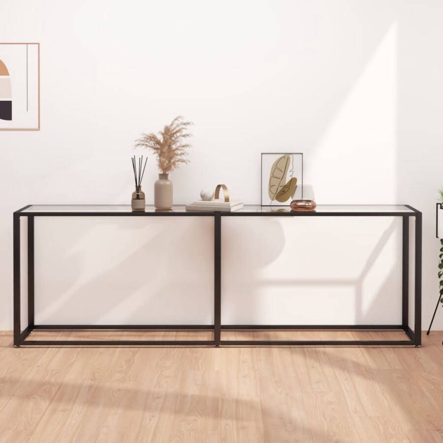 VidaXL Sidetable 220x35x75 5cm gehard glas transparant