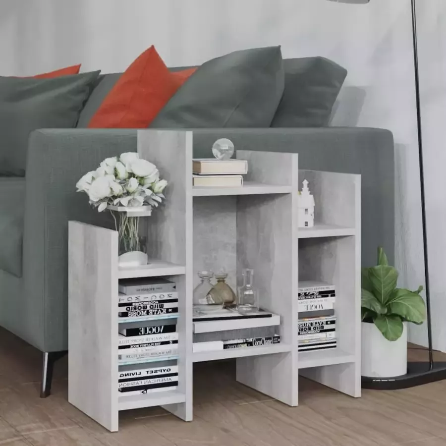 VidaXL Sidetable 60x26x60 cm spaanplaat betongrijs