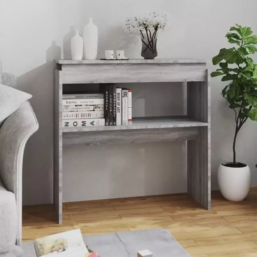 VidaXL Sidetable 80x30x80 cm spaanplaat grijs