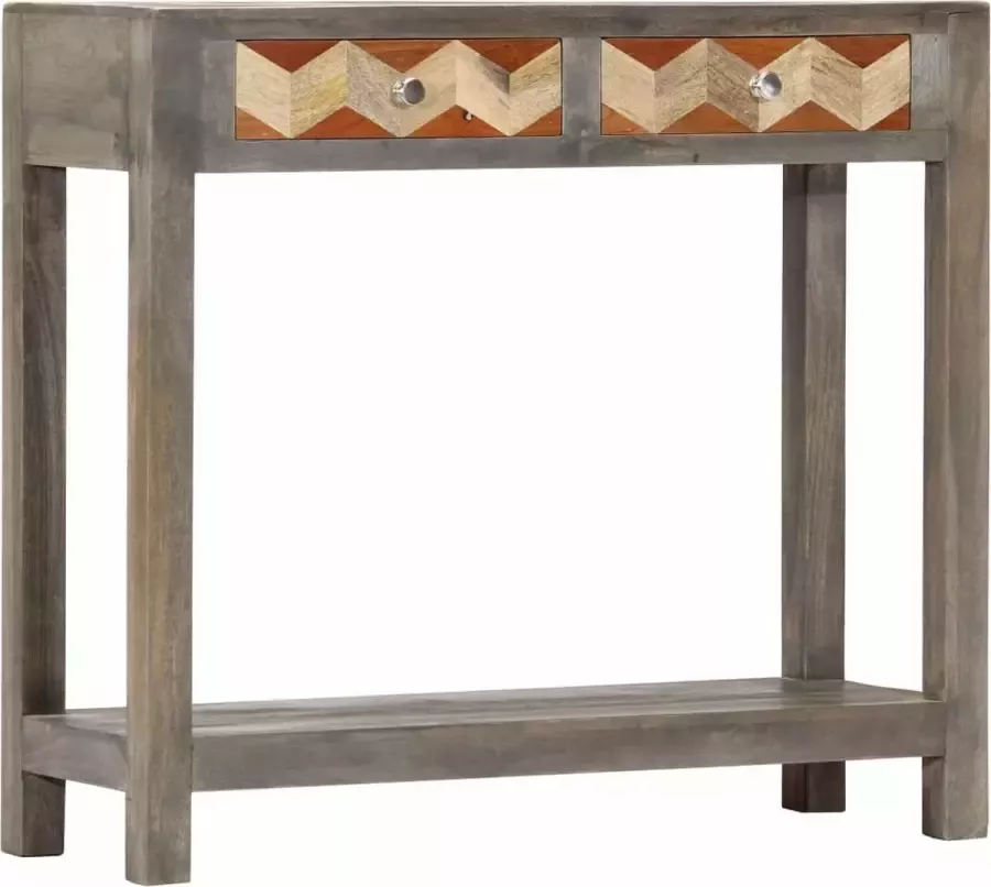 VidaXL Sidetable 86x30x76 cm massief mangohout grijs