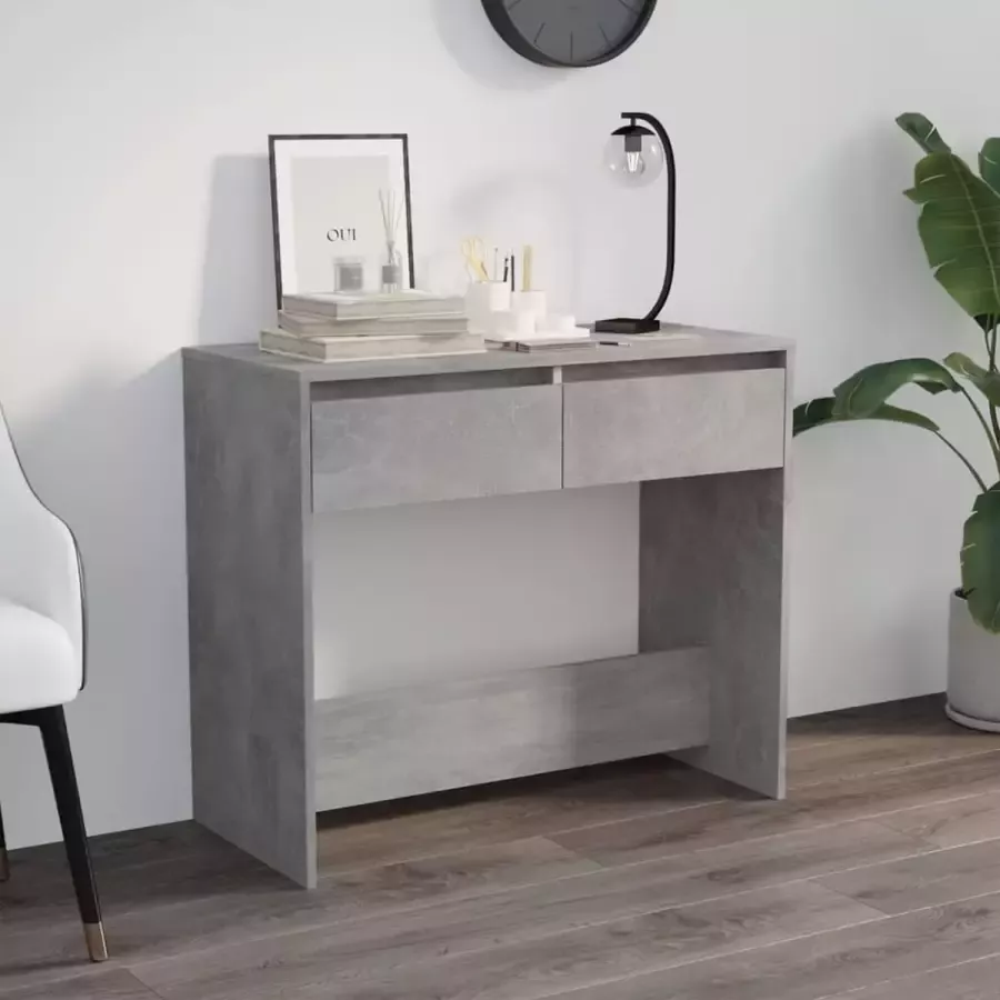 VidaXL Sidetable 89x41x76 5 cm betongrijs spaanplaat