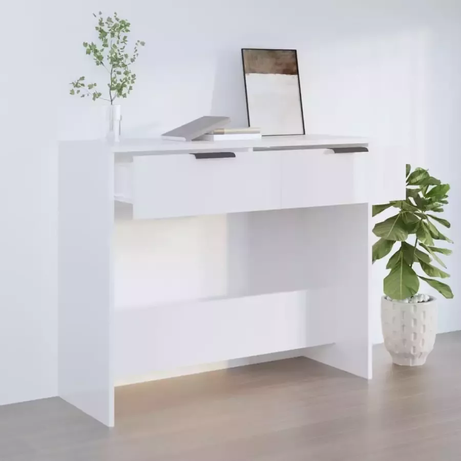 VidaXL Sidetable 90x36x75 cm spaanplaat hoogglans wit