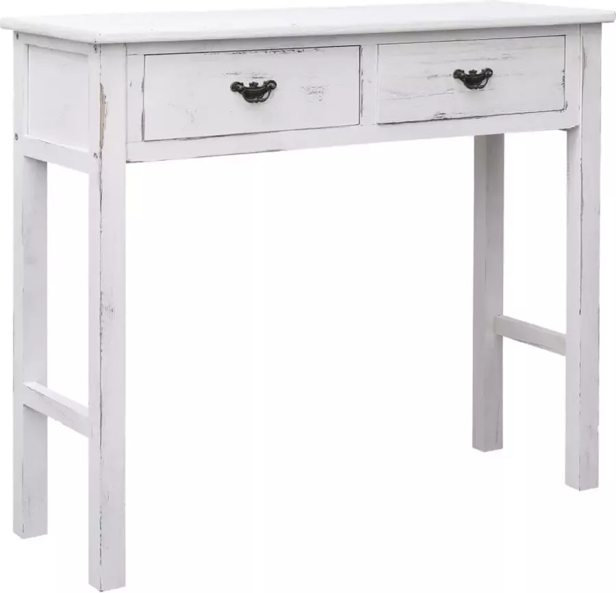 VidaXL Sidetable antiek wit 90x30x77 cm hout