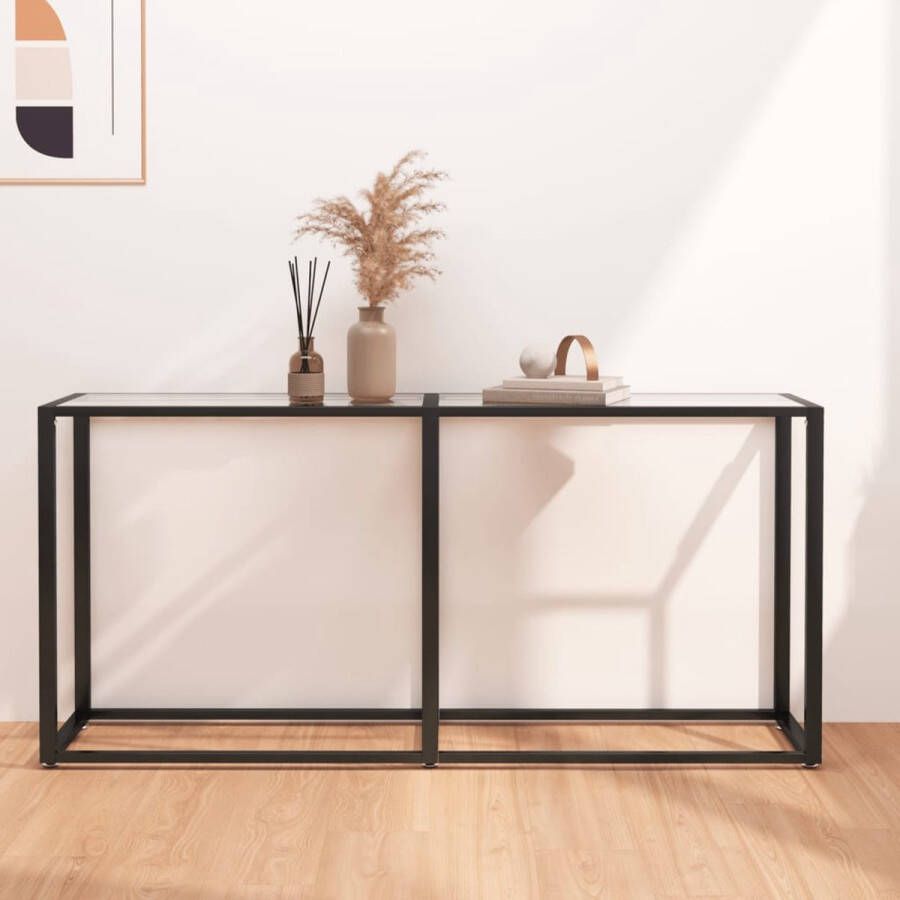 VidaXL Sidetable design 160x35x75 5cm gehard glas transparant
