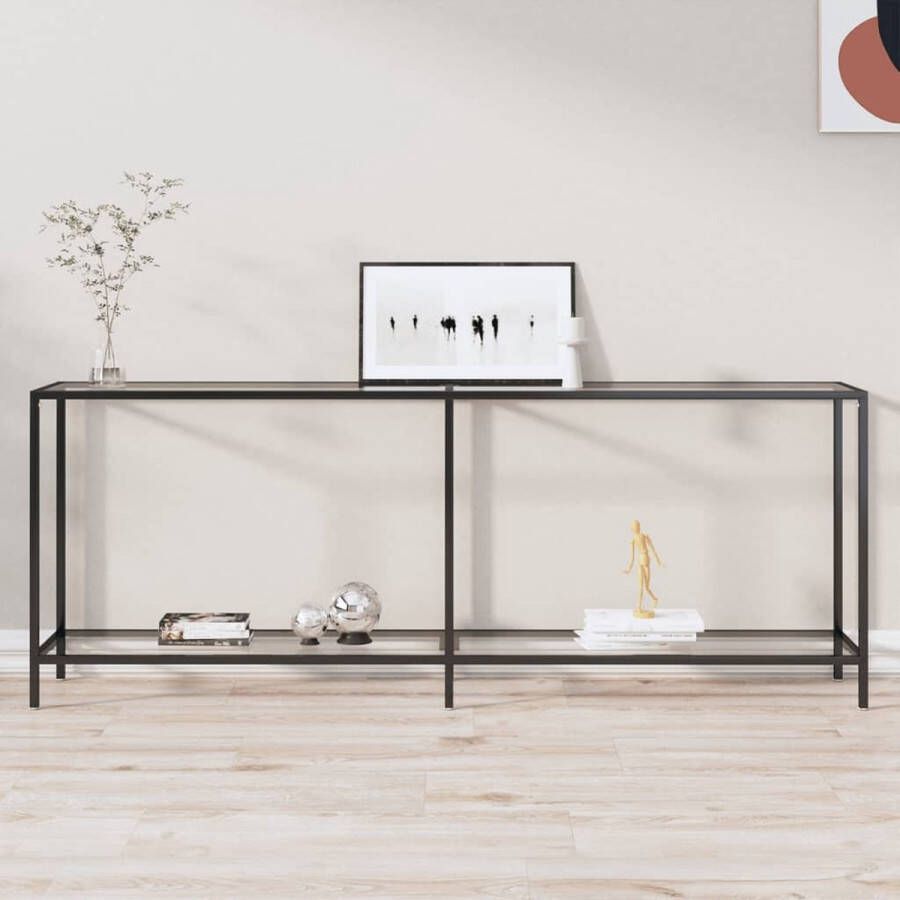 VidaXL Sidetable design 200x35x75 5 cm gehard glas transparant