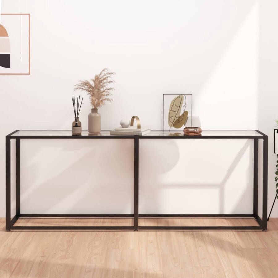 VidaXL Sidetable design 200x35x75 5cm gehard glas transparant