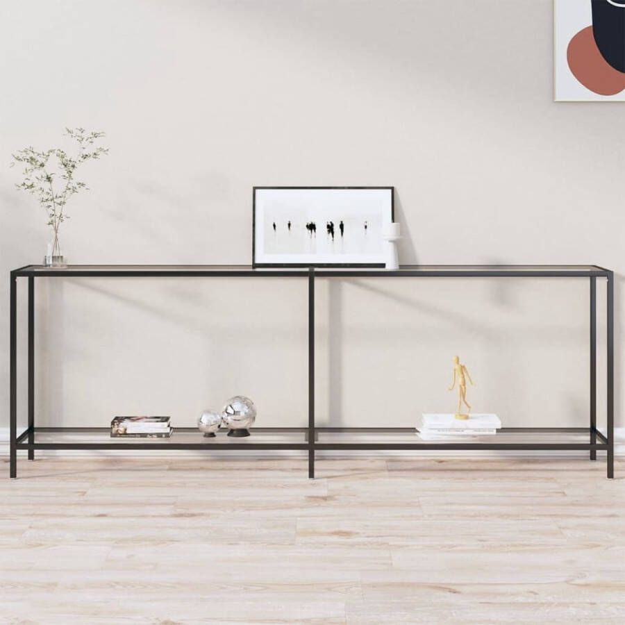 VidaXL Sidetable design 220x35x75 5 cm gehard glas transparant