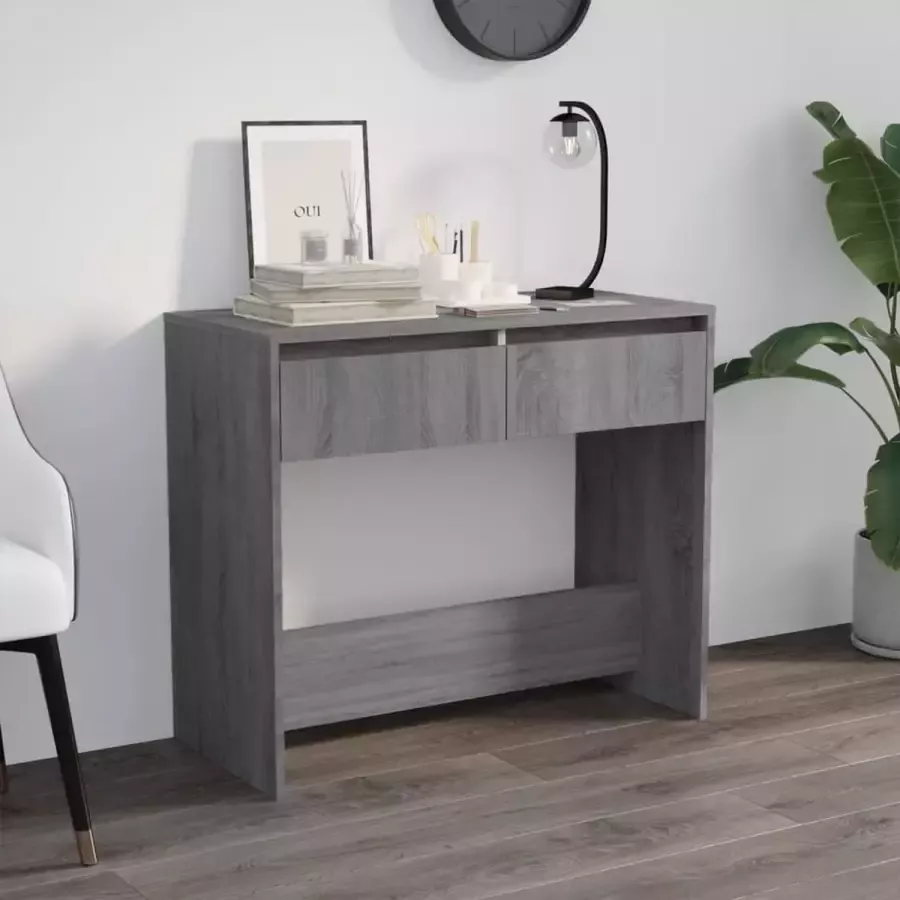 VidaXL Sidetable grijs 89x41x76 5 cm spaanplaat