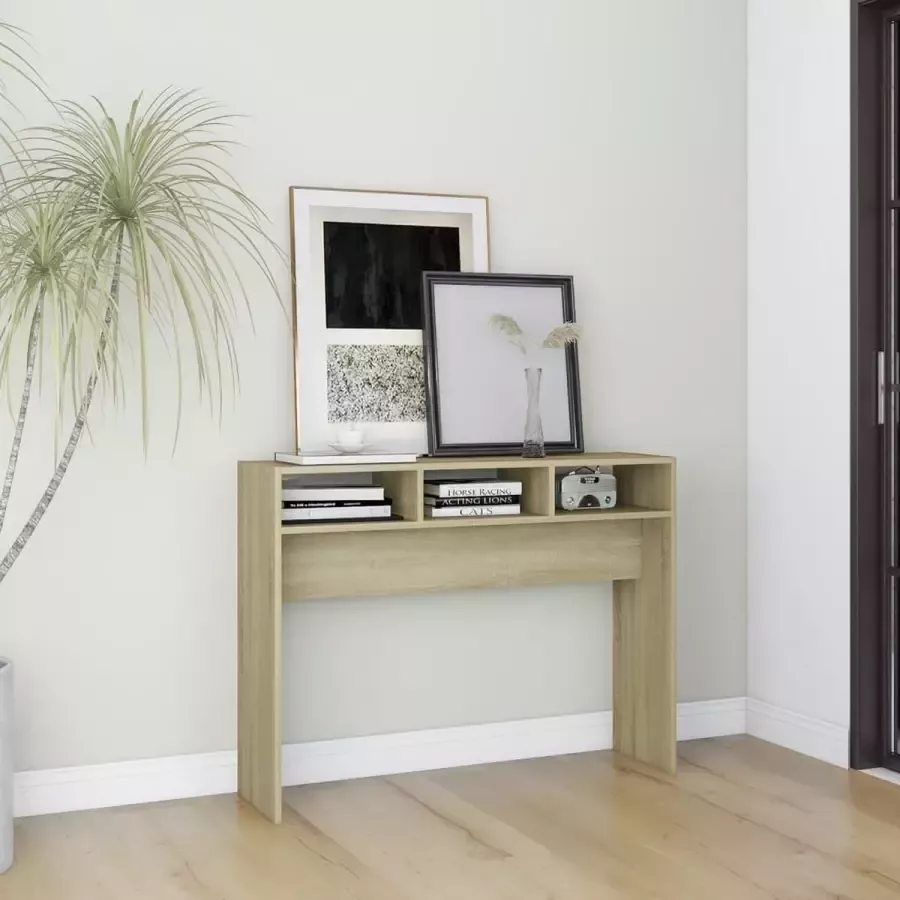 VidaXL Sidetable kleur eiken 105x30x80 cm spaanplaat