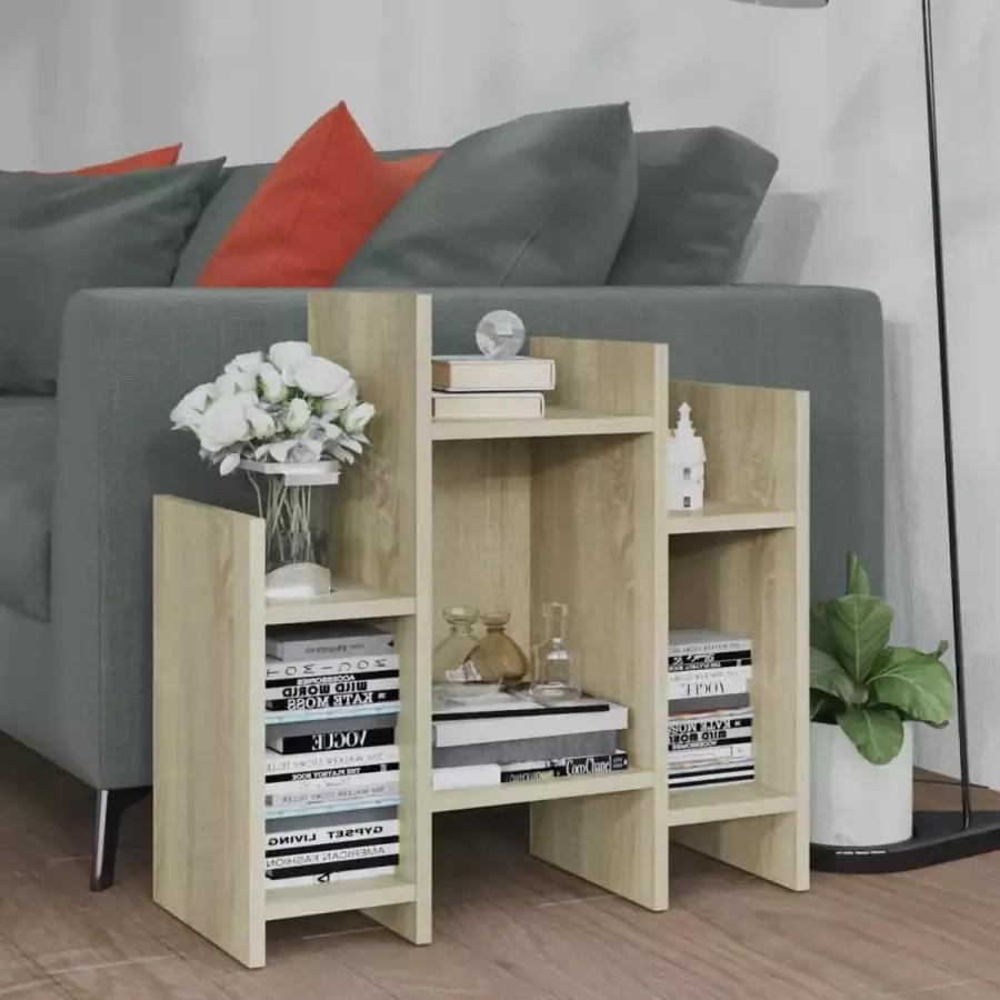 VidaXL Sidetable kleur eiken 60x26x60 cm spaanplaat