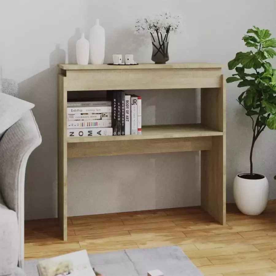 VidaXL Sidetable kleur eiken 80x30x80 cm spaanplaat