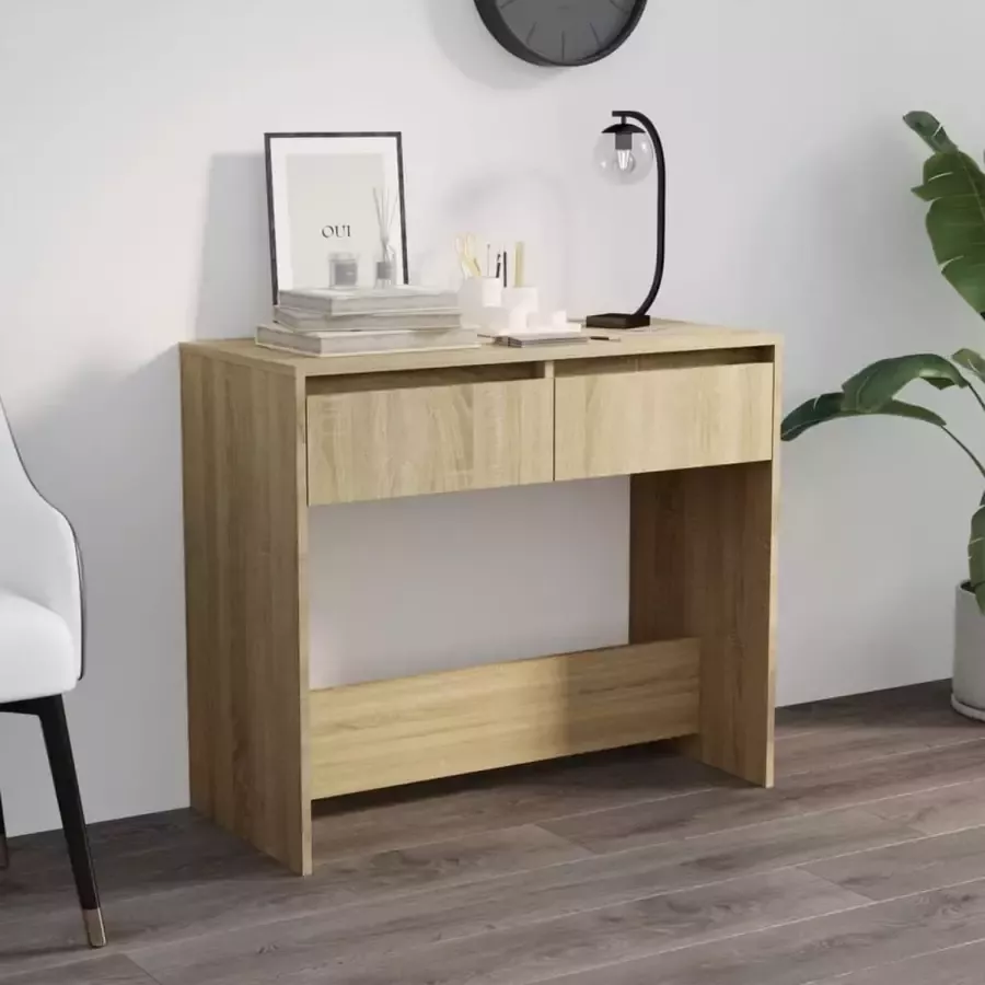 VidaXL Sidetable kleur eiken 89x41x76 5 cm spaanplaat