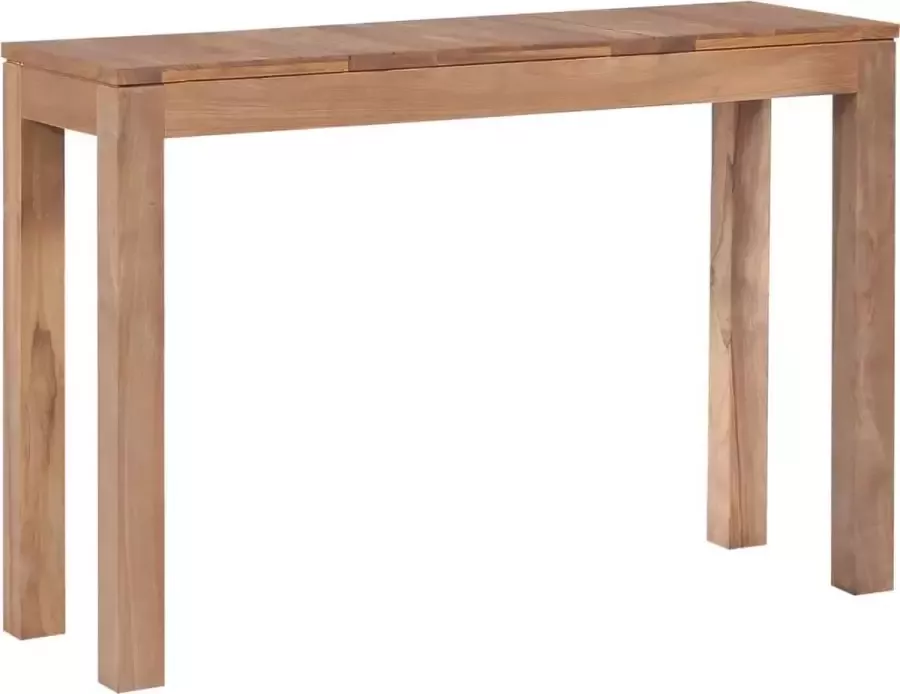 VidaXL Sidetable massief teakhout met natuurlijke afwerking 110x35x76 cm