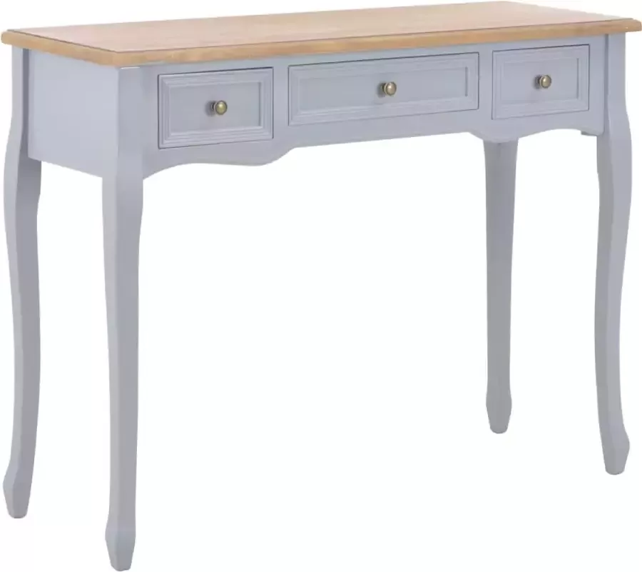VidaXL Sidetable met 3 lades 100x35x78 cm grijs