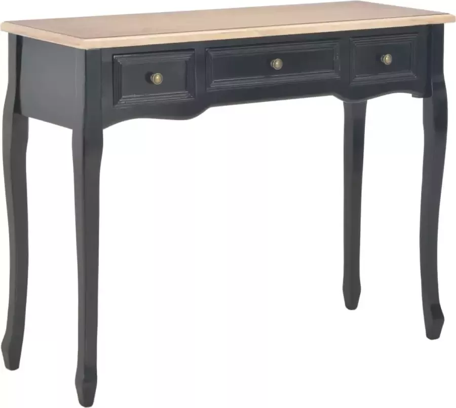 VidaXL Sidetable met 3 lades 100x35x78 cm zwart