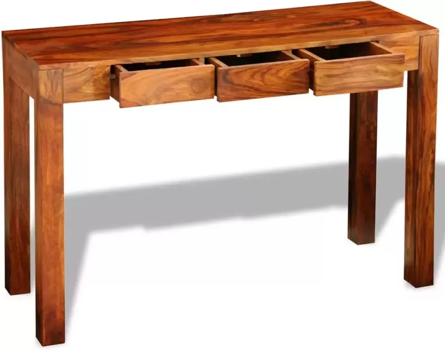 VidaXL Sidetable met 3 lades 80 cm massief sheeshamhout