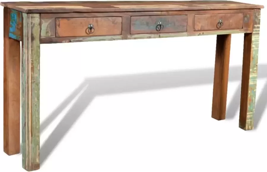 VidaXL Sidetable met 3 lades gerecycled hout