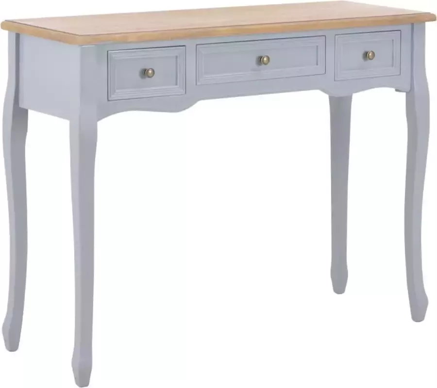 VidaXL Sidetable met 3 lades grijs