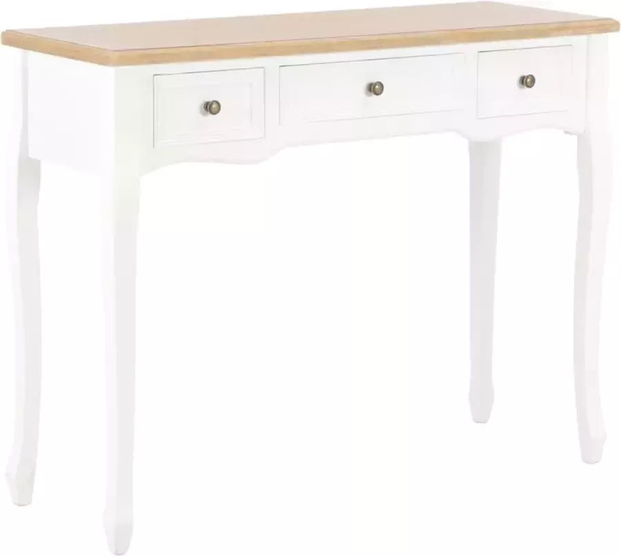 VidaXL Sidetable met 3 lades wit 100x35x78 cm