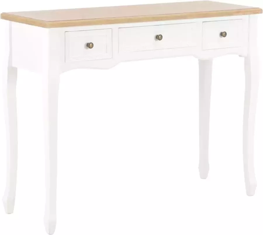 VidaXL Sidetable met 3 lades wit