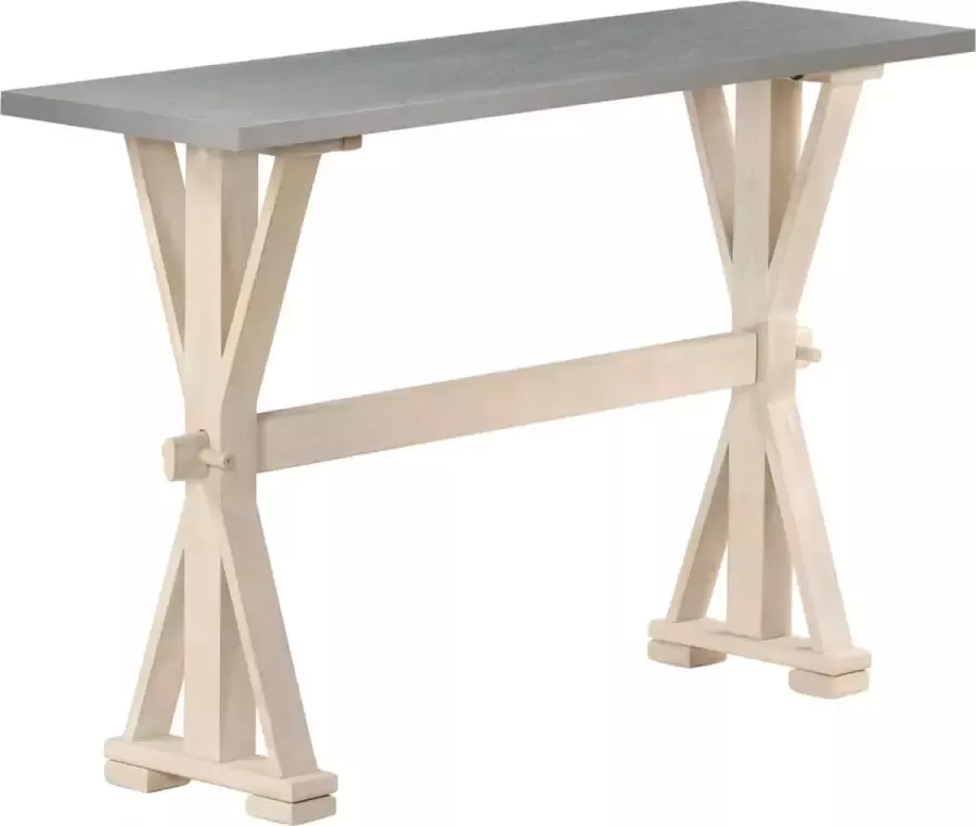 VidaXL Sidetable met zinkblad 118x35x76 cm massief mangohout