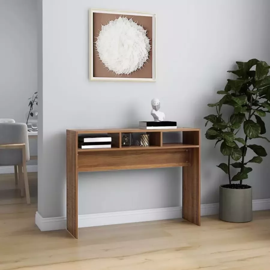 VidaXL Sidetable spaanplaat 105x30x80 cm kleur bruin eiken