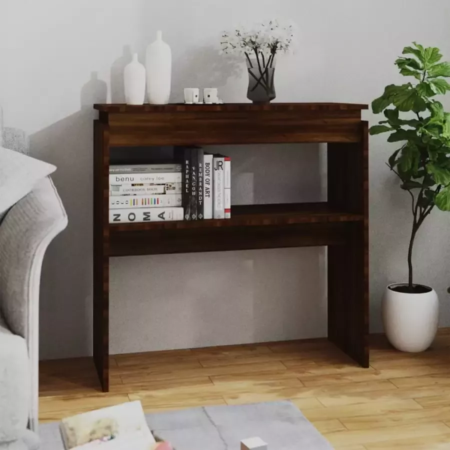VidaXL Sidetable spaanplaat 80x30x80 cm kleur bruin eiken