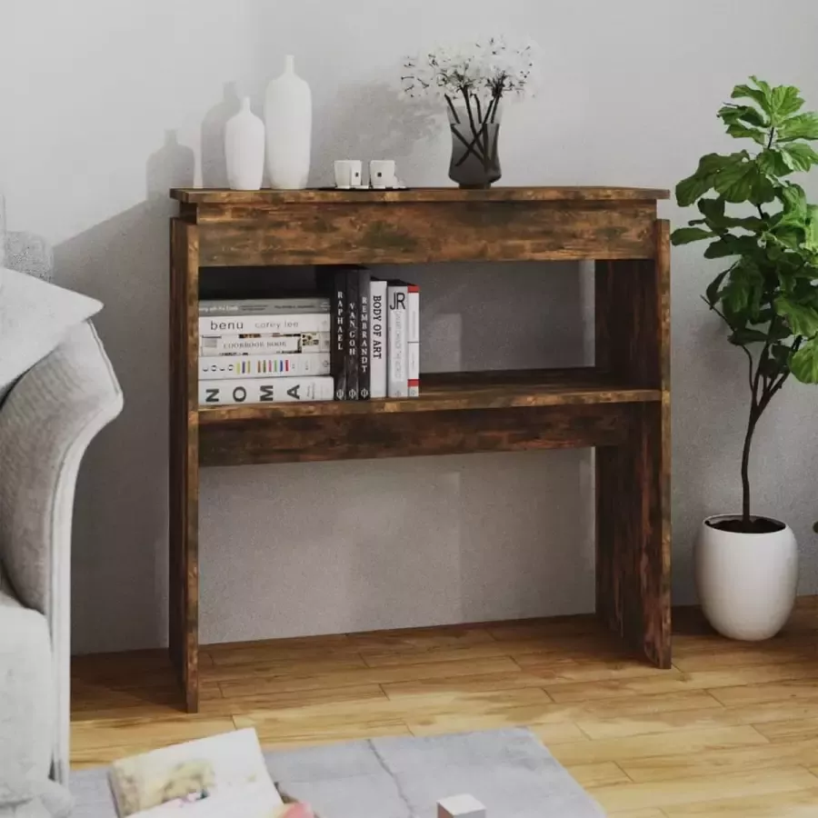 VidaXL Sidetable spaanplaat 80x30x80 cm kleur smoked eiken