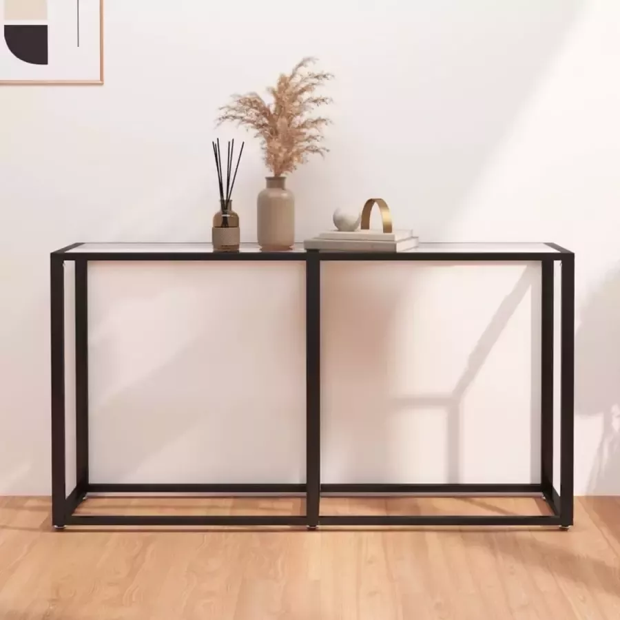 VidaXL Sidetable transparant 140x35x75 5cm gehard glas