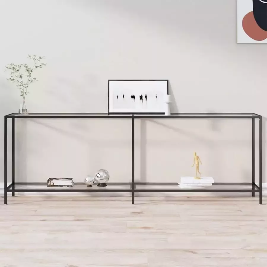 VidaXL Sidetable transparant 220x35x75 5 cm gehard glas