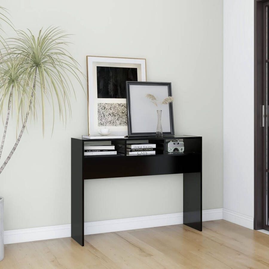 VidaXL Sidetable zwart 105x30x80 cm spaanplaat