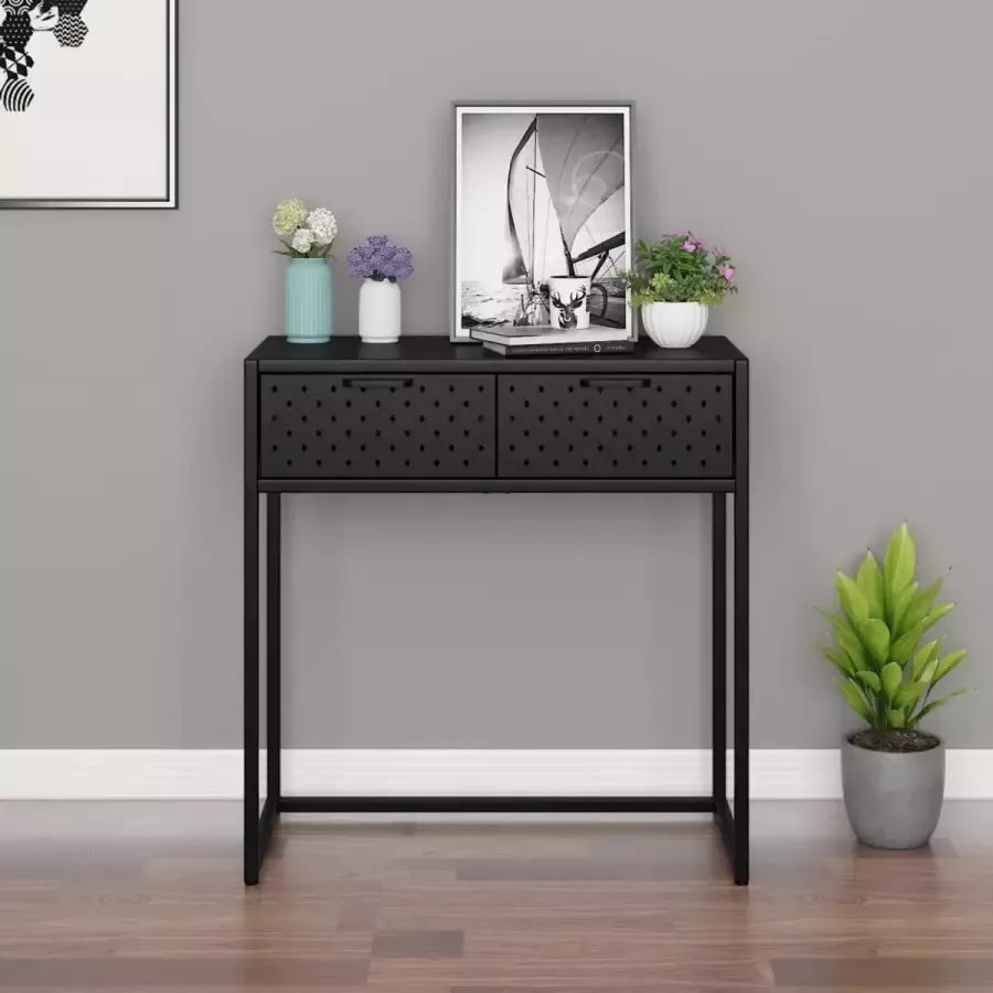 VidaXL Sidetable zwart 72x35x75 cm staal