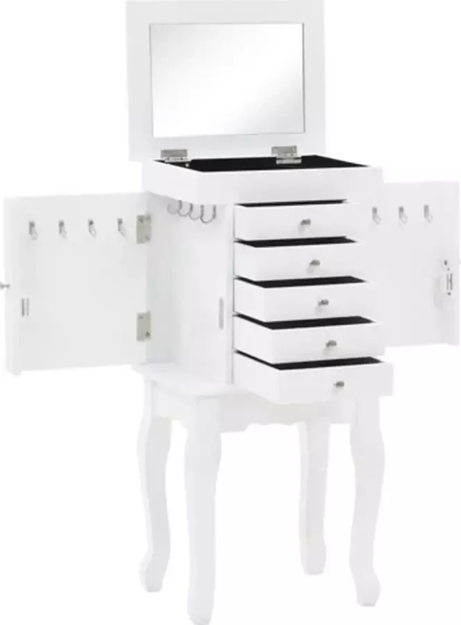 VidaXL Prolenta Premium Sieradenkastje vrijstaand wit