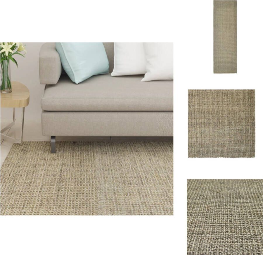 vidaXL Sisal Tapijt 80 x 250 cm Taupe Anti-slip 100% Sisal Vloerkleed